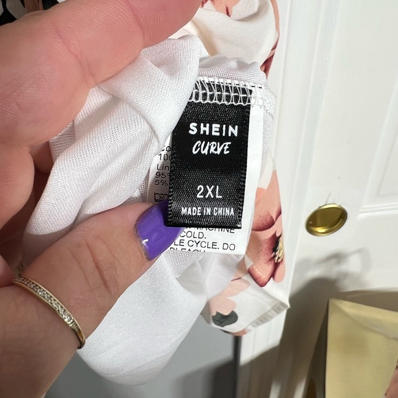 Floral Off-Shoulder Dress with Matching Sash - Picture 2 of 5